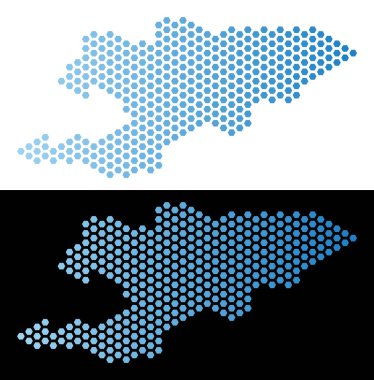 Kırgızistan haritası altıgen mozaik