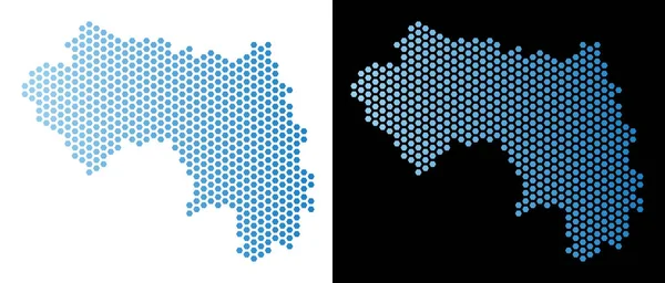 Afrikanische Guinea-Karte Hex-Fliesen-Abstraktion — Stockvektor