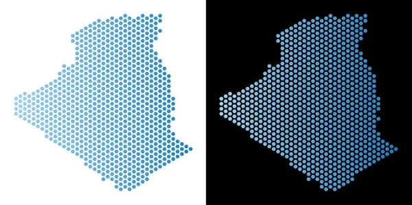 アルジェリア地図六角タイル抽象化 — ストックベクタ