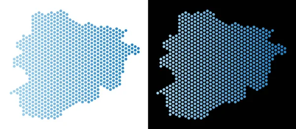 Andorra haritası altıgen mozaik