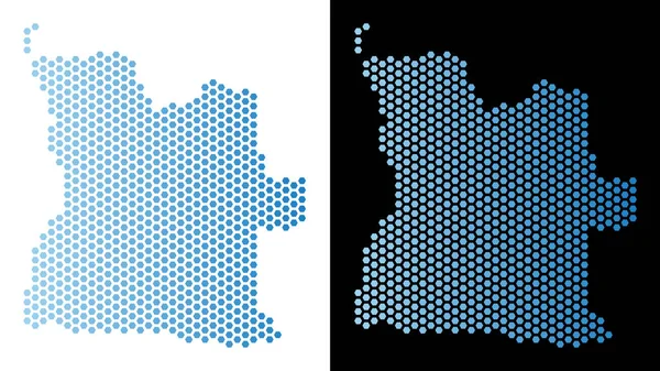 Angola Haritası Hex-çini mozaik