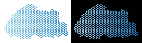 Bhutan Haritası altıgen karo mozaik