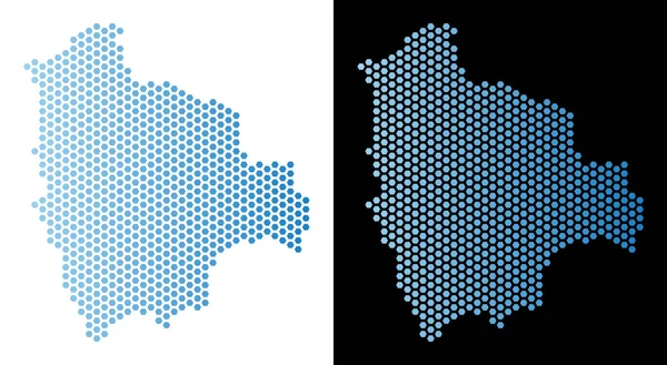 Bolivien Karte Hex Fliesen Mosaik — Stockvektor