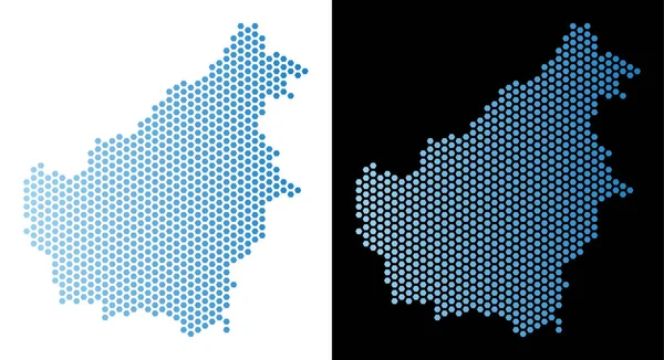 Borneo Adası harita Altıgen Karo soyutlama
