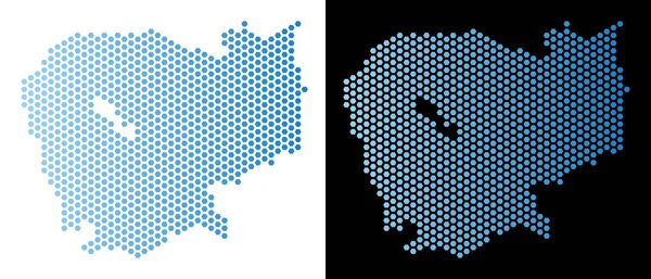 Kamboçya haritası altıgen soyutlama