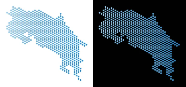 Kosta Rika Haritası altıgen soyutlama