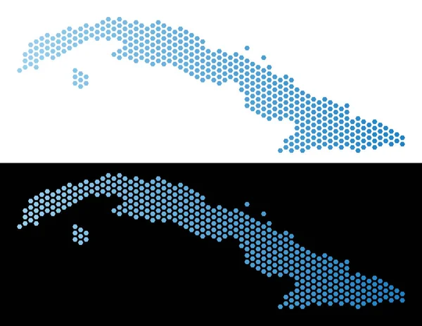 Küba Haritası altıgen soyutlama