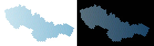 Tsjecho-Slowakije kaart Hex tegel abstractie — Stockvector