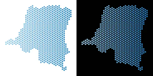 Kongo Haritası Hex-kiremit soyutlama Demokratik Cumhuriyeti