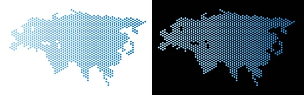 Avrupa ve Asya harita altıgen soyutlama