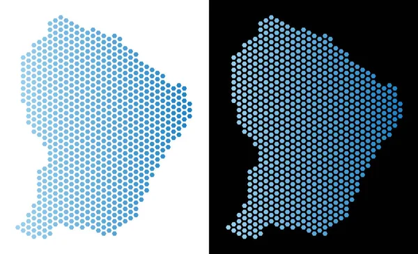 フランス領ギアナ地図六角形方式 — ストックベクタ