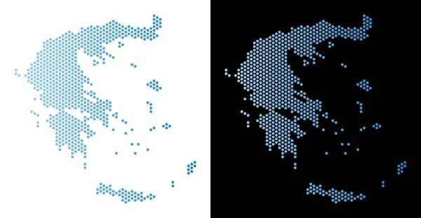 Grecia Mapa Esquema de azulejos hexagonales — Vector de stock