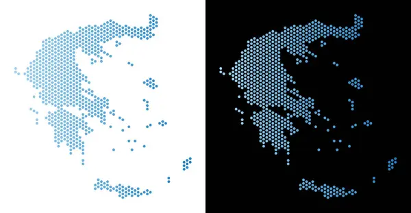 Grécia Mapa Hex Tile Scheme — Vetor de Stock