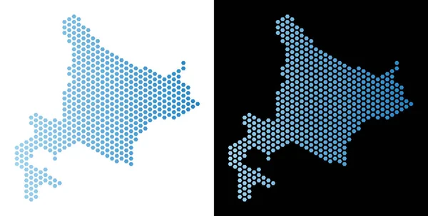 Hokkaido Adası harita altıgen soyutlama