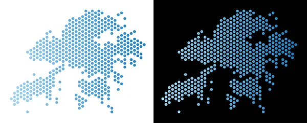 Hong Kong Map altıgen soyutlama