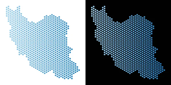 Irão Mapa Hexágono Mosaic — Vetor de Stock