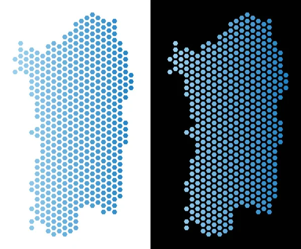 İtalyan Sardunya Adası harita Hex-kiremit düzeni