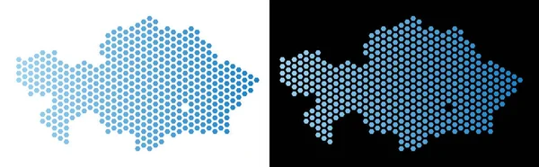 Kazakistan Haritası altıgen soyutlama