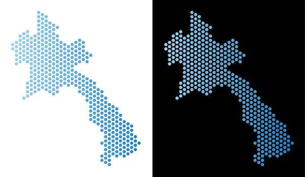 ラオス地図六角方式 — ストックベクタ