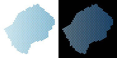 Lesoto Haritası altıgen karo mozaik