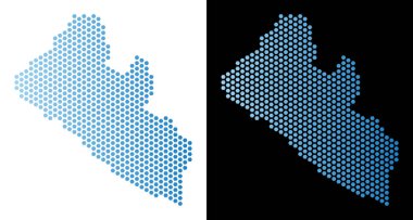 Liberya Haritası altıgen karo mozaik