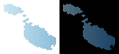 Malta Island harita Altıgen Karo düzeni