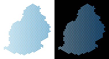 Mauritius Adası harita petek mozaik