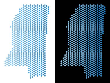 Mississippi State harita Altıgen Karo soyutlama