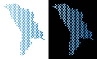 Moldova harita altıgen mozaik