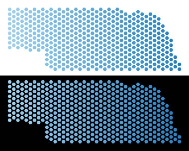 Nebraska eyalet harita Hex-kiremit soyutlama