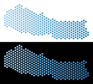 Nepal Haritası Altıgen Karo soyutlama