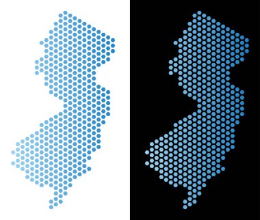 Yeni Jersey eyalet harita altıgen şeması