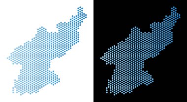 Kore Demokratik Halk Cumhuriyeti harita altıgen karo mozaik