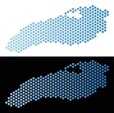 Ontario Gölü harita altıgen karo mozaik