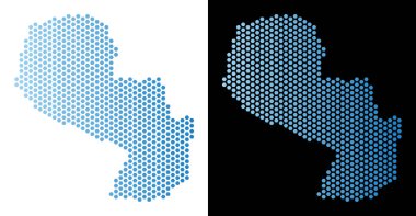 Paraguay harita altıgen mozaik