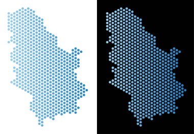 Sırbistan harita altıgen soyutlama