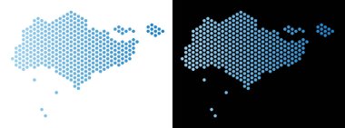 Singapur harita altıgen mozaik