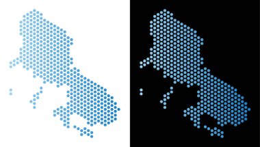 Skyros Yunan Adası harita altıgen soyutlama