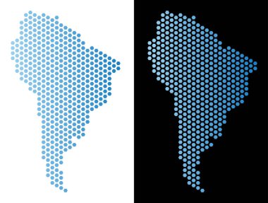 Güney Amerika harita Hex-kiremit soyutlama