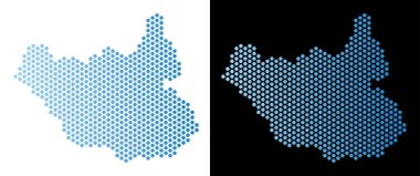 Güney Sudan harita altıgen soyutlama