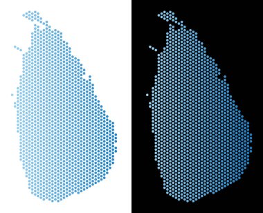 Sri Lanka ada harita altıgen soyutlama