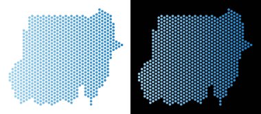Sudan harita altıgen soyutlama