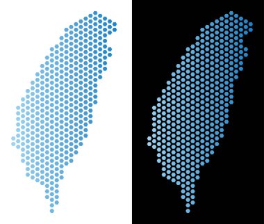 Tayvan Adası harita Hex-kiremit soyutlama