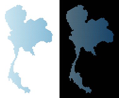 Tayland harita Altıgen Karo soyutlama