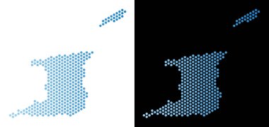 Trinidad ve Tobago harita altıgen soyutlama