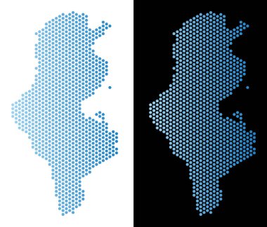 Tunus haritası altıgen soyutlama