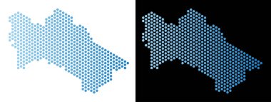 Türkmenistan harita altıgen mozaik