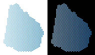 Uruguay Haritası Altıgen Karo soyutlama