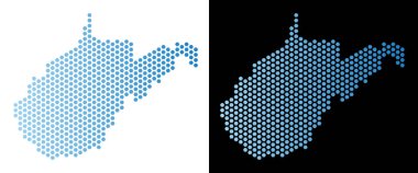 Batı Virginia devlet harita Hex-kiremit düzeni