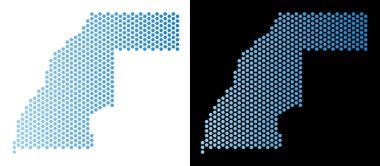 Batı Sahra harita altıgen soyutlama